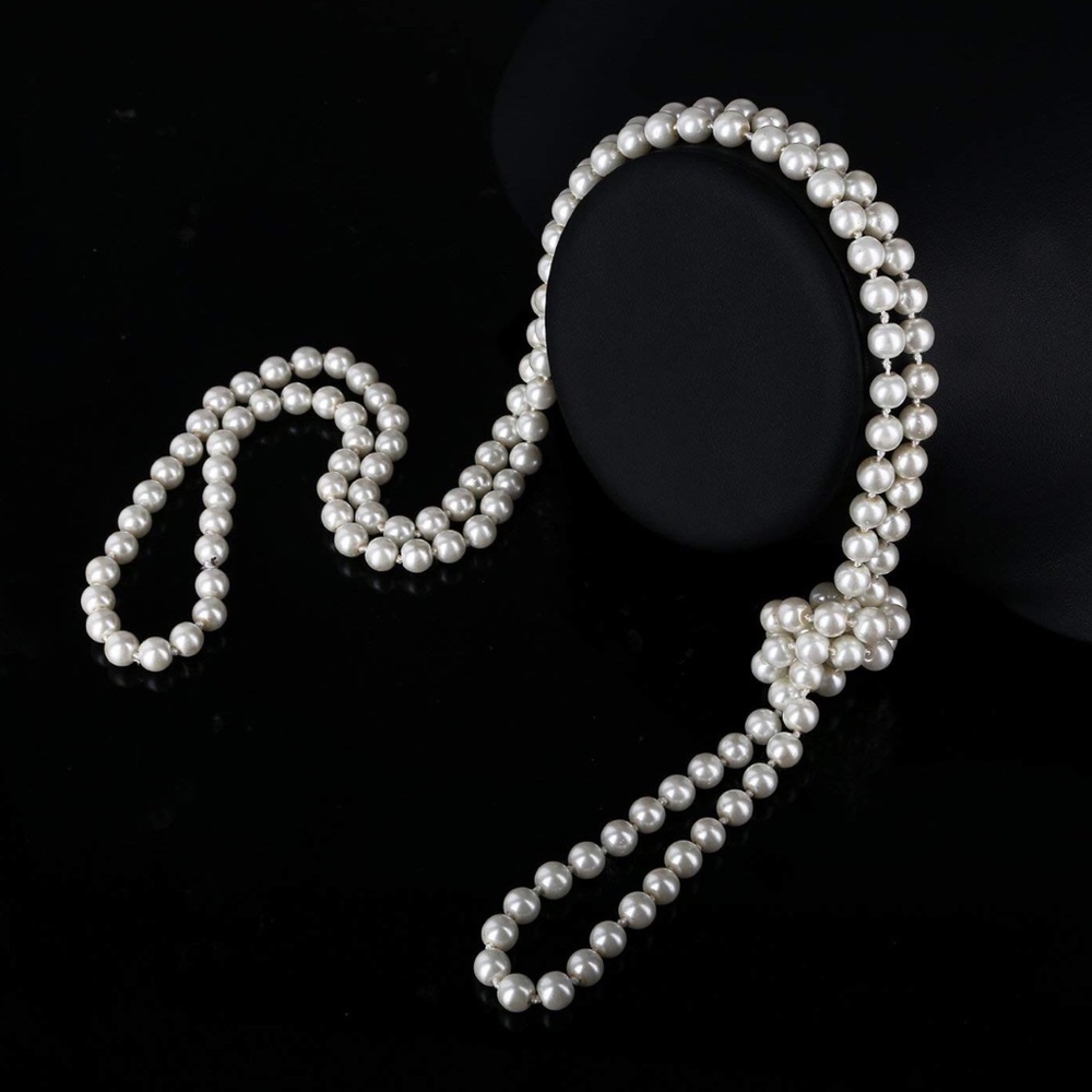 1920s Accessories Necklace & Gloves